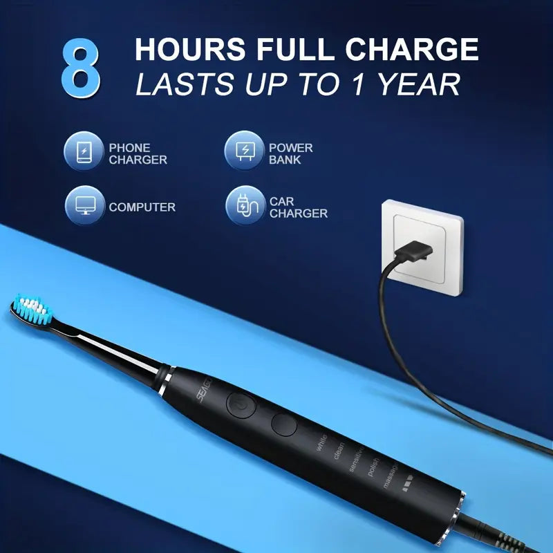 Sonic Electric Toothbrush Charging Model With Long Battery Life (Set of 2)