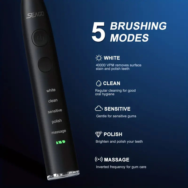 Sonic Electric Toothbrush Charging Model With Long Battery Life (Set of 2)
