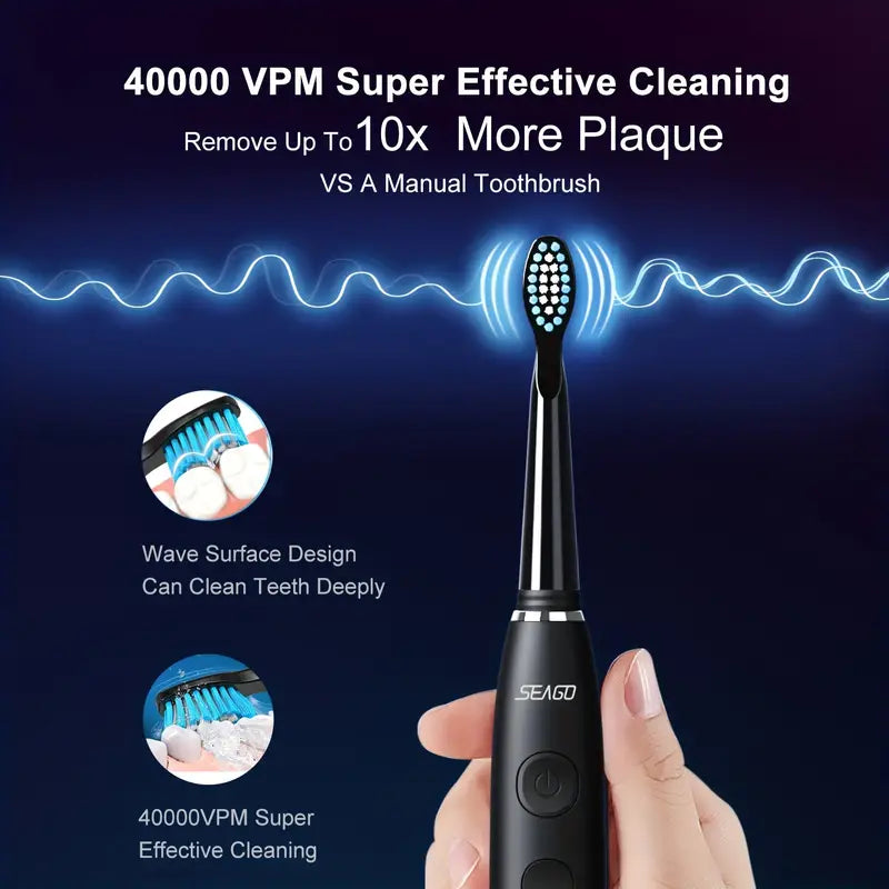 Sonic Electric Toothbrush Charging Model With Long Battery Life (Set of 2)