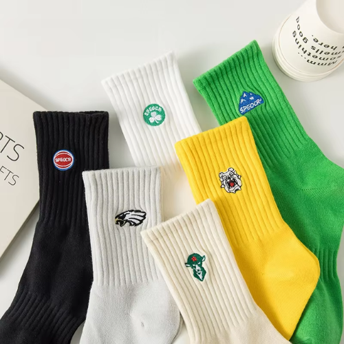 Men Basketball Embroidered Cotton Socks (Pack of 10 socks)