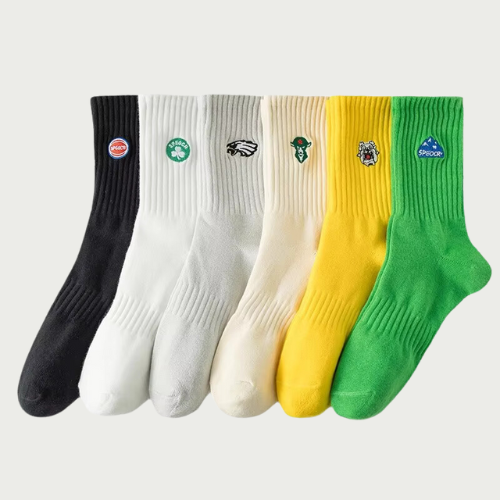 Men Basketball Embroidered Cotton Socks (Pack of 10 socks)